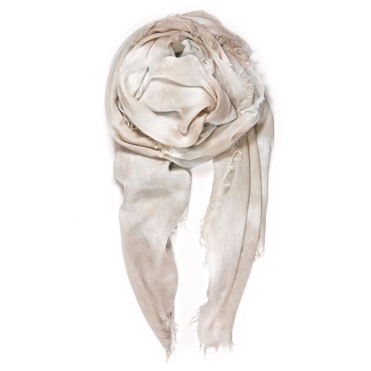 Fig & Bella Tie Dye Scarf Ecru Aqua