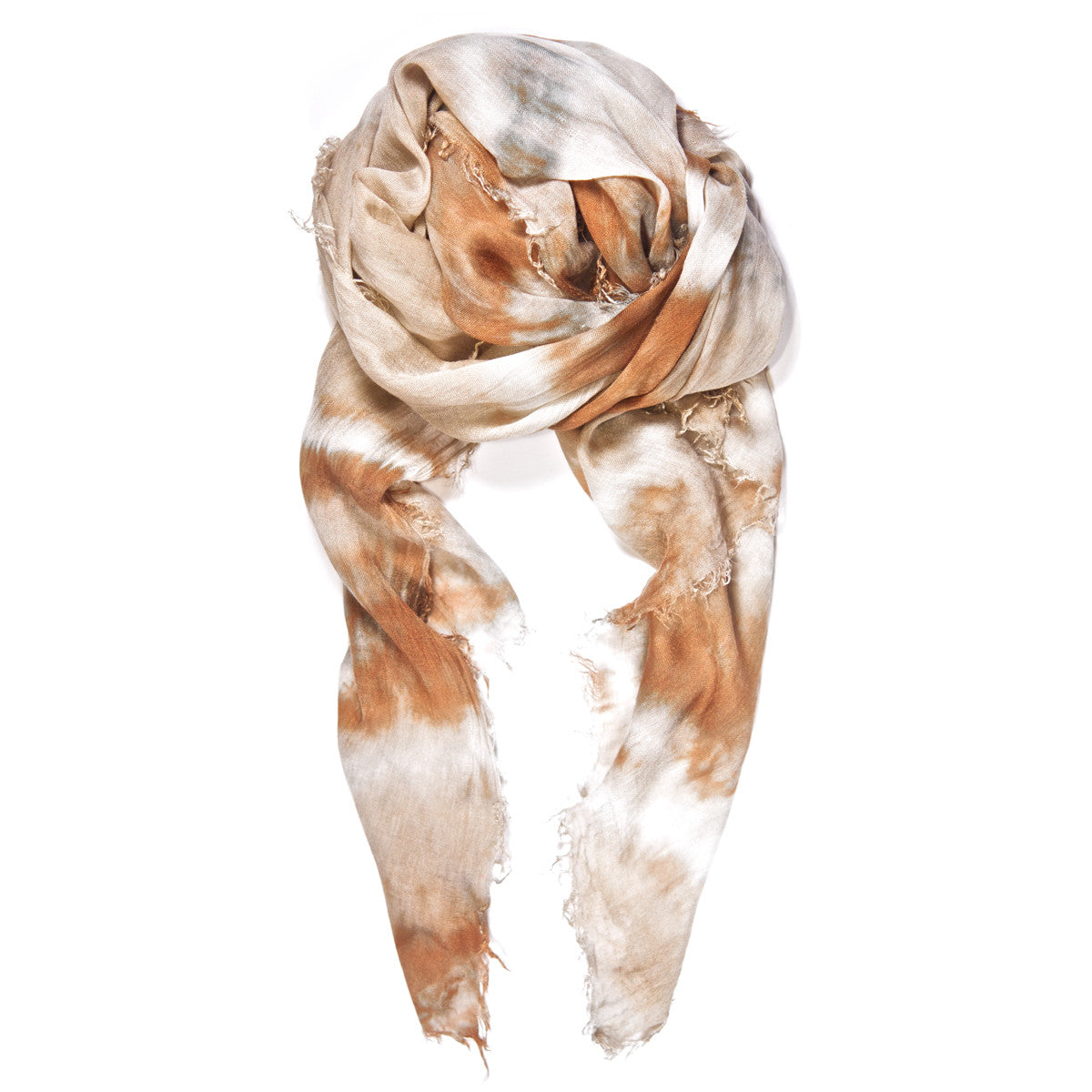 Fig & Bella Tie Dye Scarf Ecru Bronze