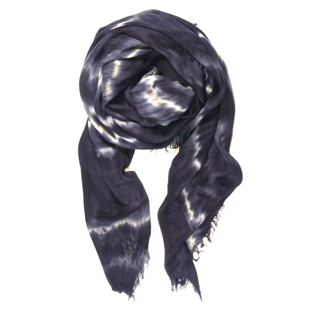 Fig & Bella Tie Dye Scarf Steel Grey Black