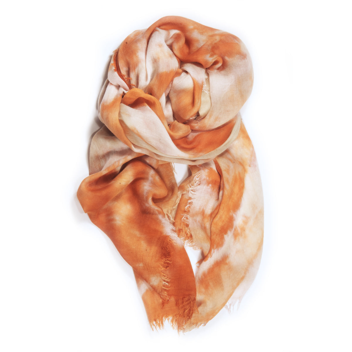 Fig & Bella Tie Dye Scarf Ecru Clay Orange