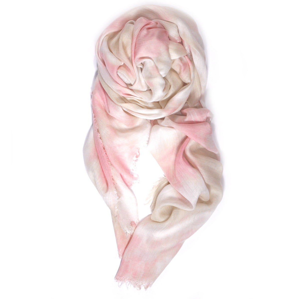 Fig & Bella Tie Dye Scarf Ecru Pink