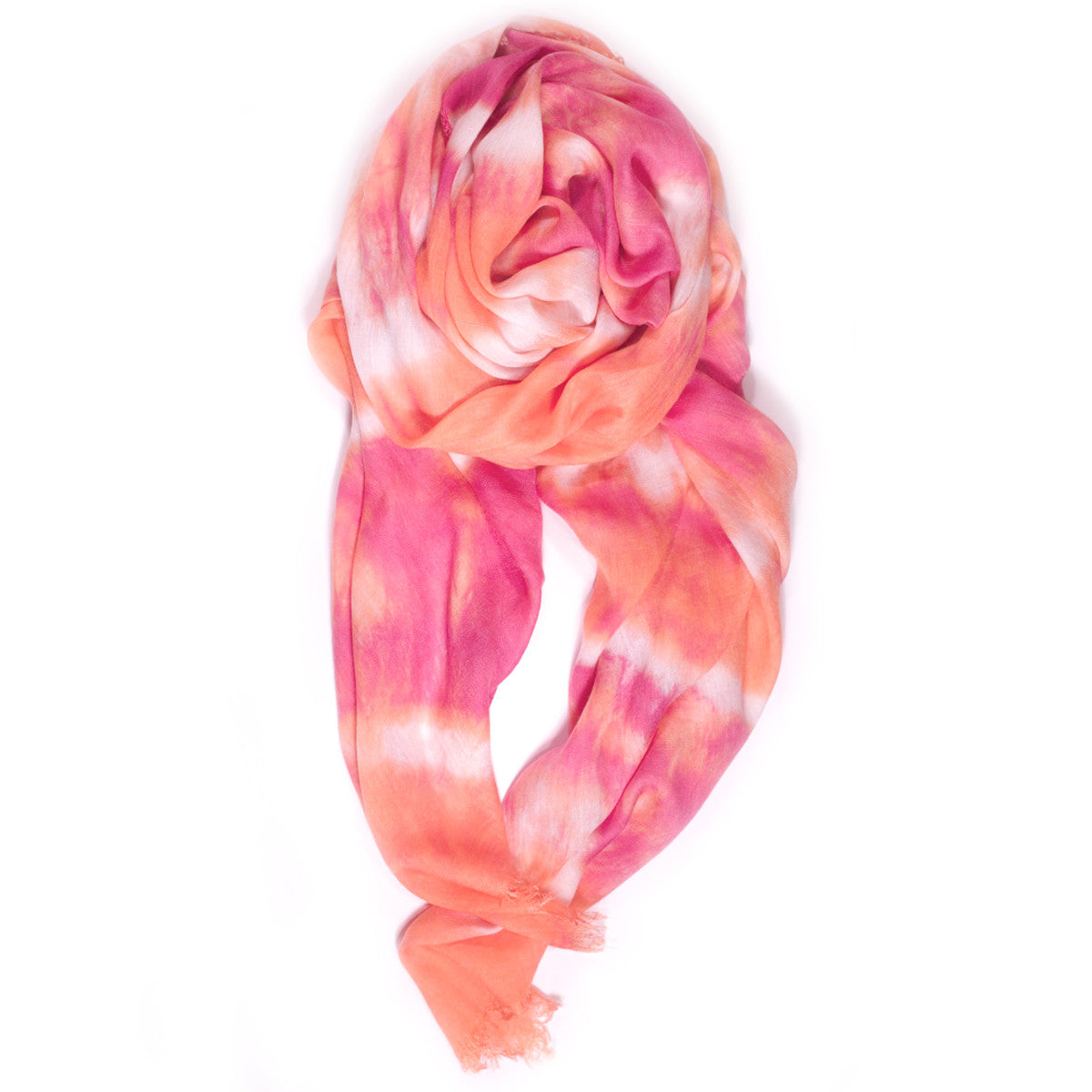 Fig & Bella Tie Dye Scarf Peach Berry