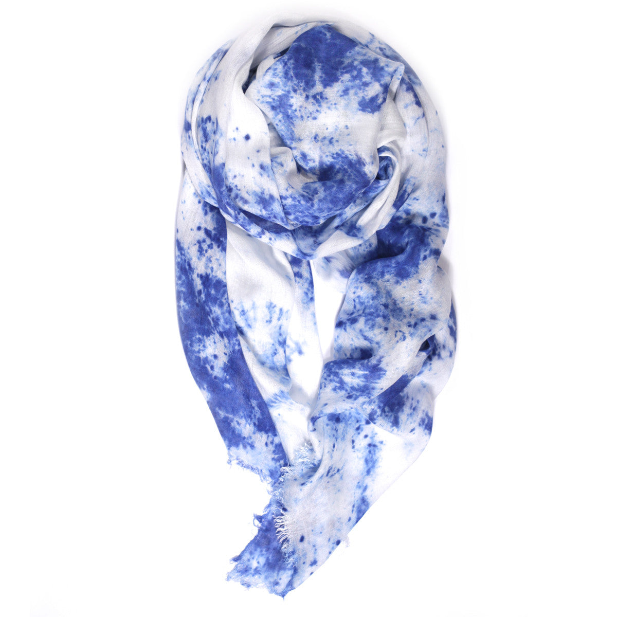 Fig & Bella Marble Tie Dye Scarf Blue