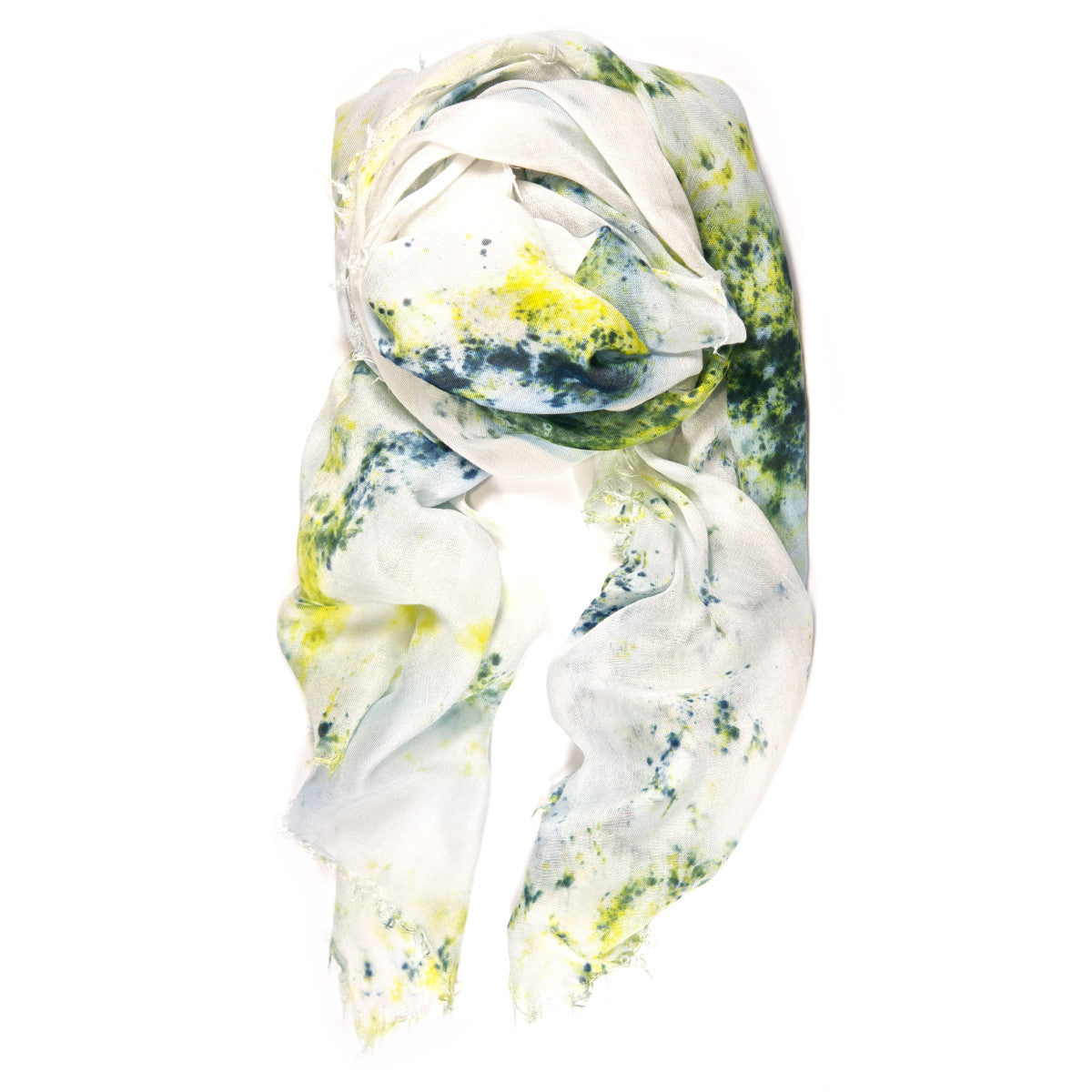 Fig & Bella Marble Tie Dye Scarf Blue Yellow