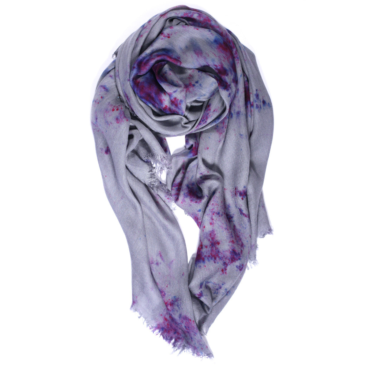 Fig & Bella Marble Tie Dye Scarf Grey Purple