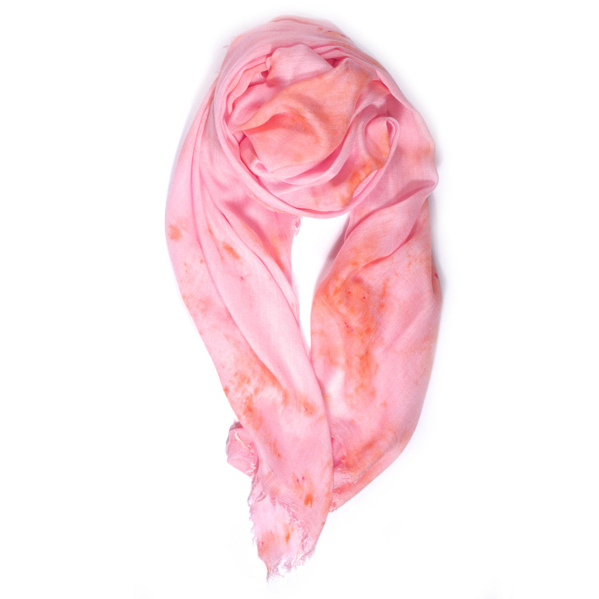 Fig & Bella Marble Tie Dye Scarf Pink Peach