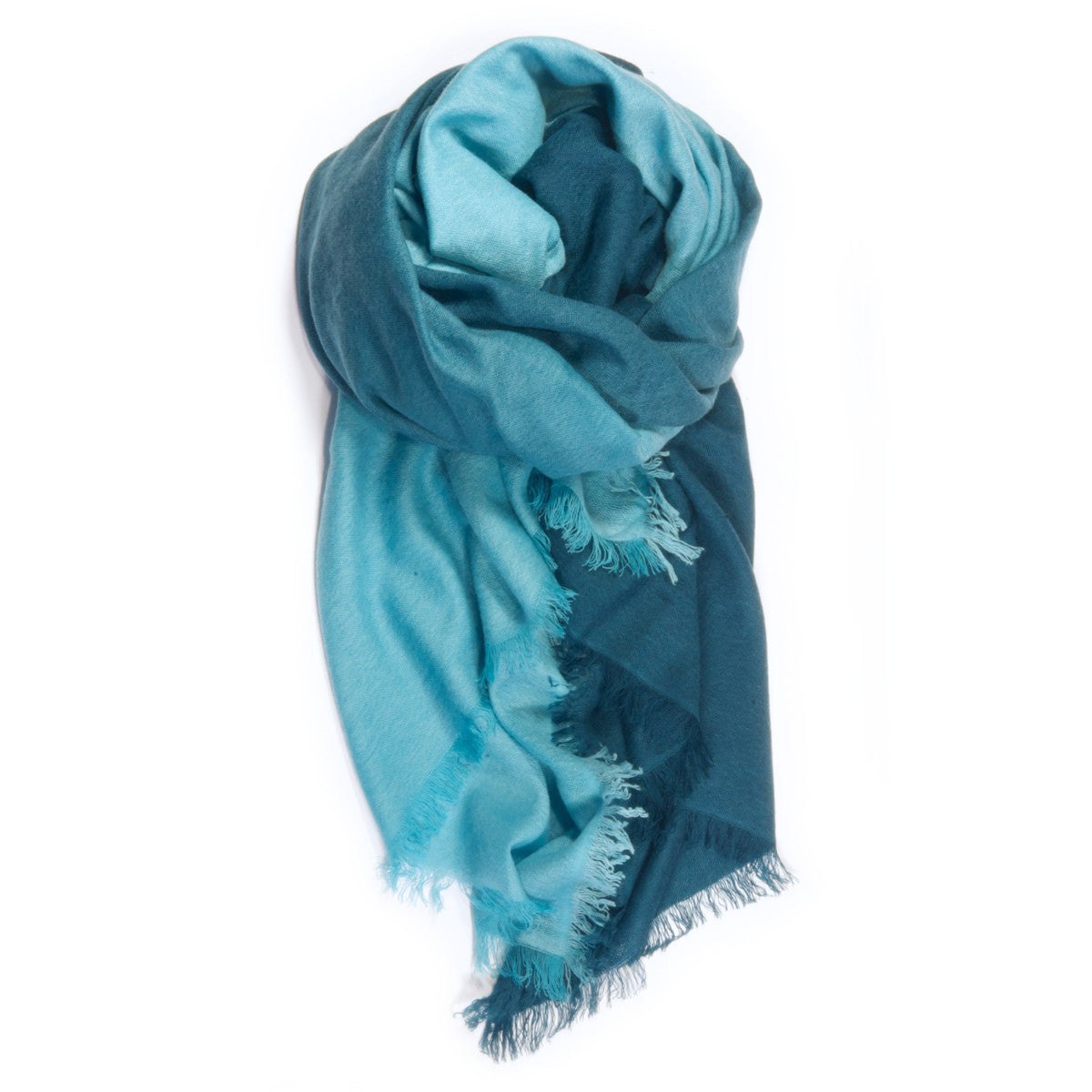 Fig & Bella Aqua Ombré Cashmere Scarf