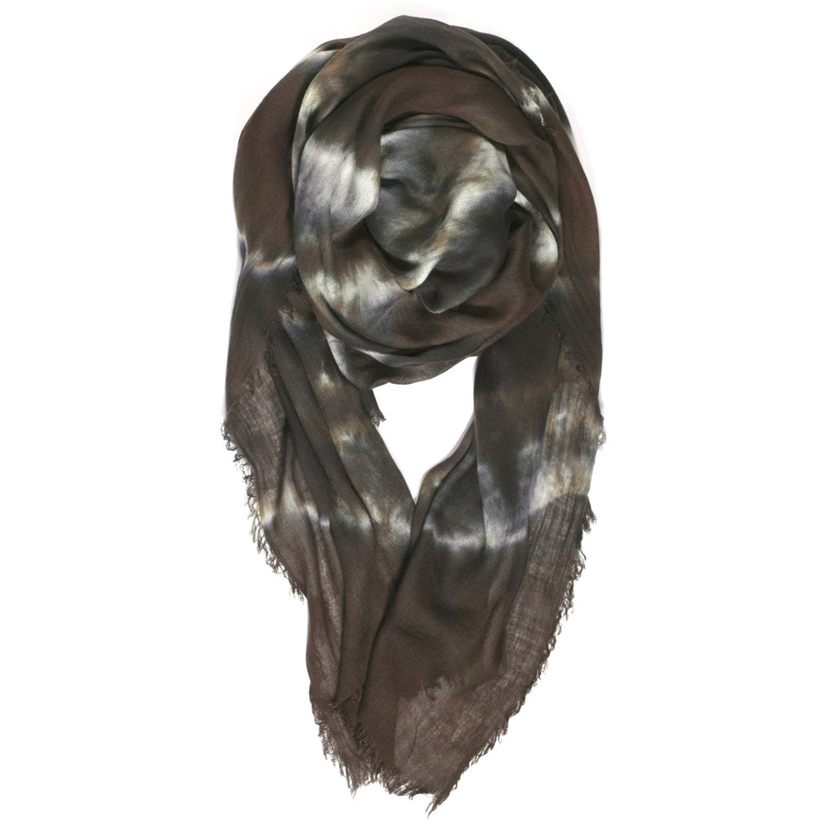 Fig & Bella Tie Dye Scarf Olive Green