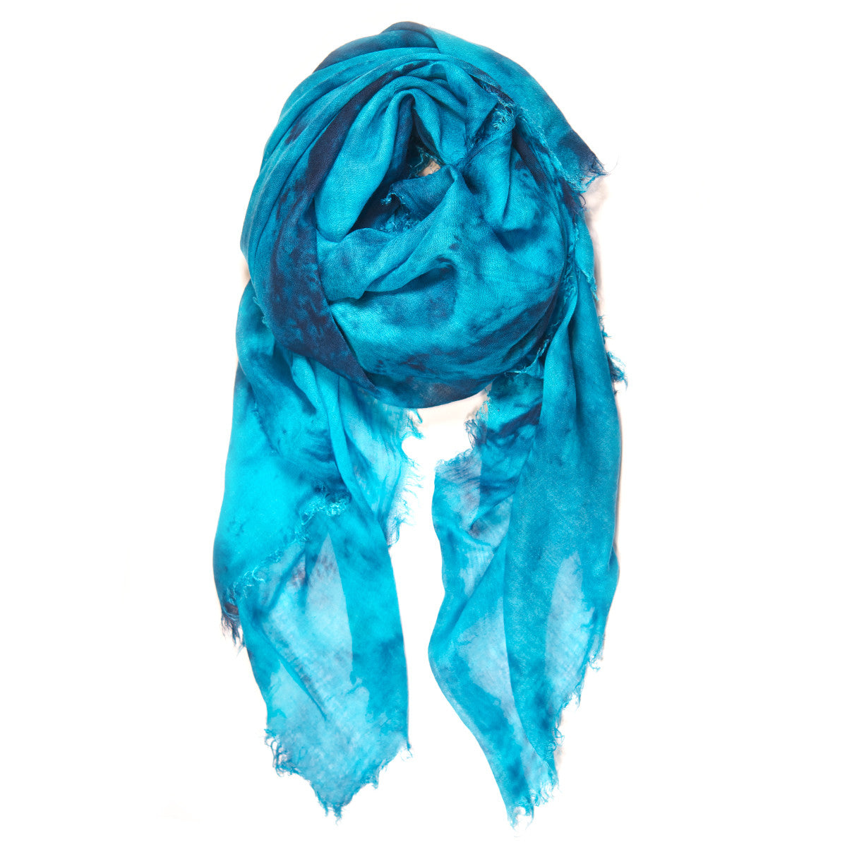 Fig & Bella Marble Tie Dye Scarf Turquoise Blue